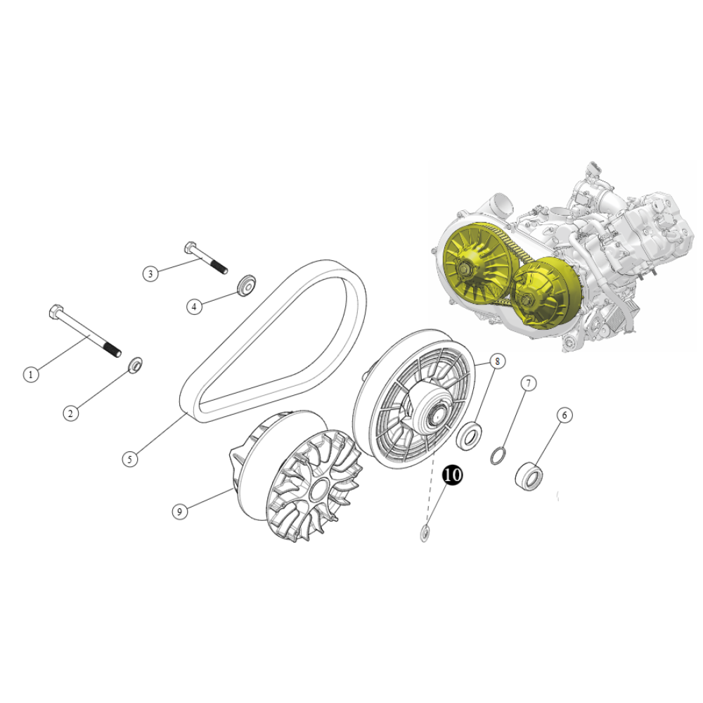 Прокладка заднього варіатора (0.5) ATV SEGWAY SNARLER AT6L (NEW)