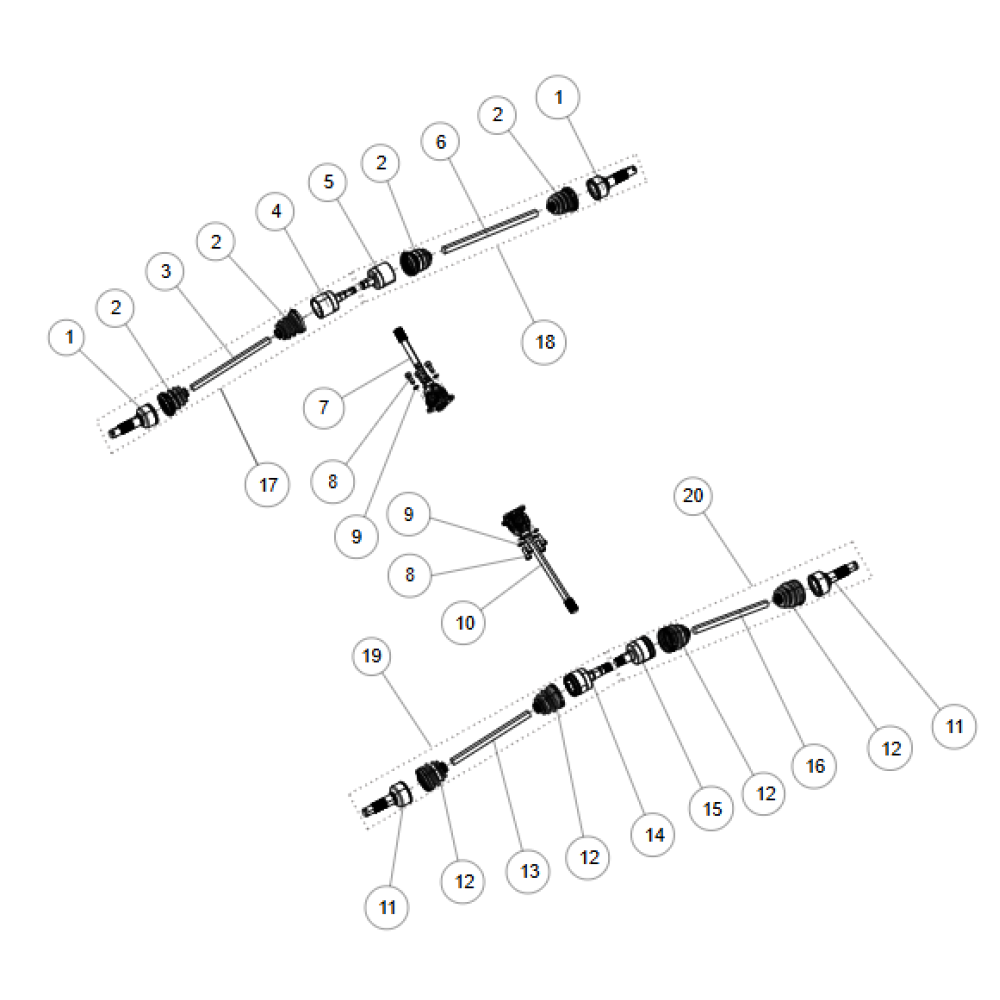 Піввісь передня (права) ATV SEGWAY SNARLER AT5L Піввісь передня (права) ATV SEGWAY SNARLER AT5L