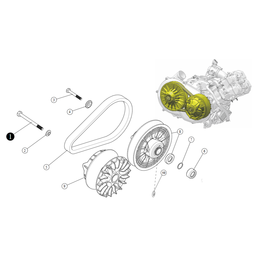 Болт ведучого варіатора М12*1.25*142 ATV SEGWAY SNARLER AT6L (NEW)
