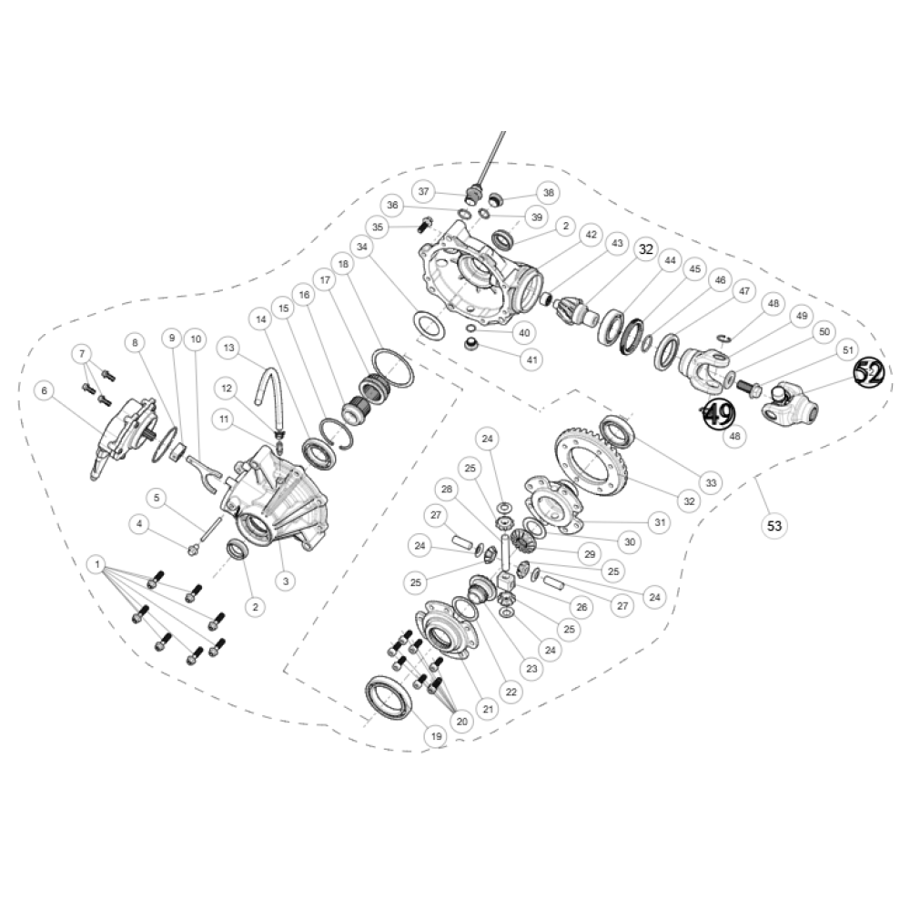 Вилка кардана з хрестовиною в зборі ATV SEGWAY SNARLER AT5L