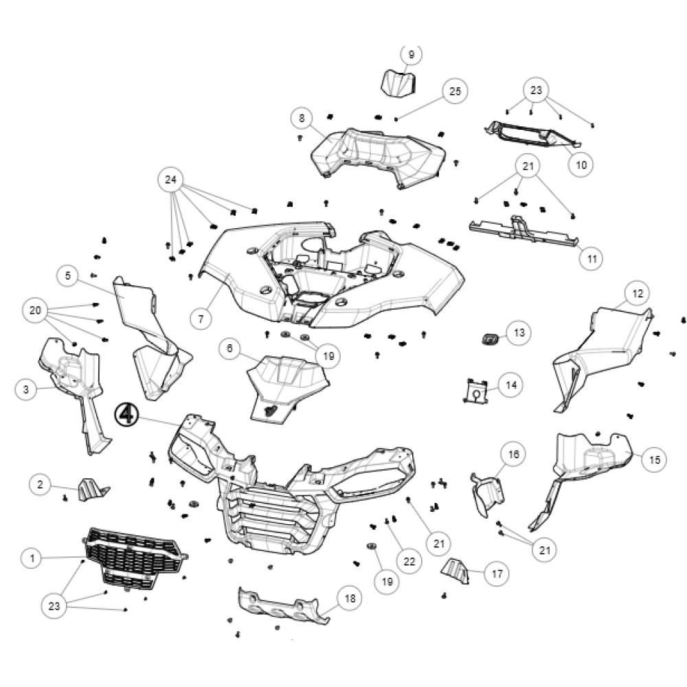 Пластик передня решітка ATV SEGWAY SNARLER AT5L