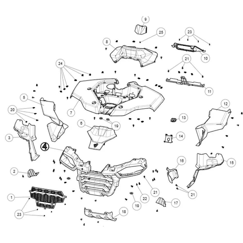 Пластик передня решітка ATV SEGWAY SNARLER AT5L