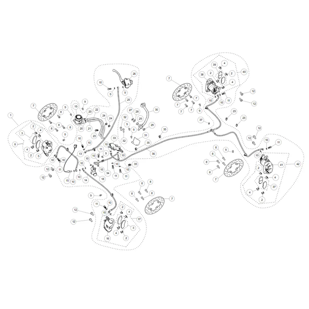 Супорт гальмівний (передній) (лівий) (без гальм.колодок) ATV SEGWAY SNARLER AT5L