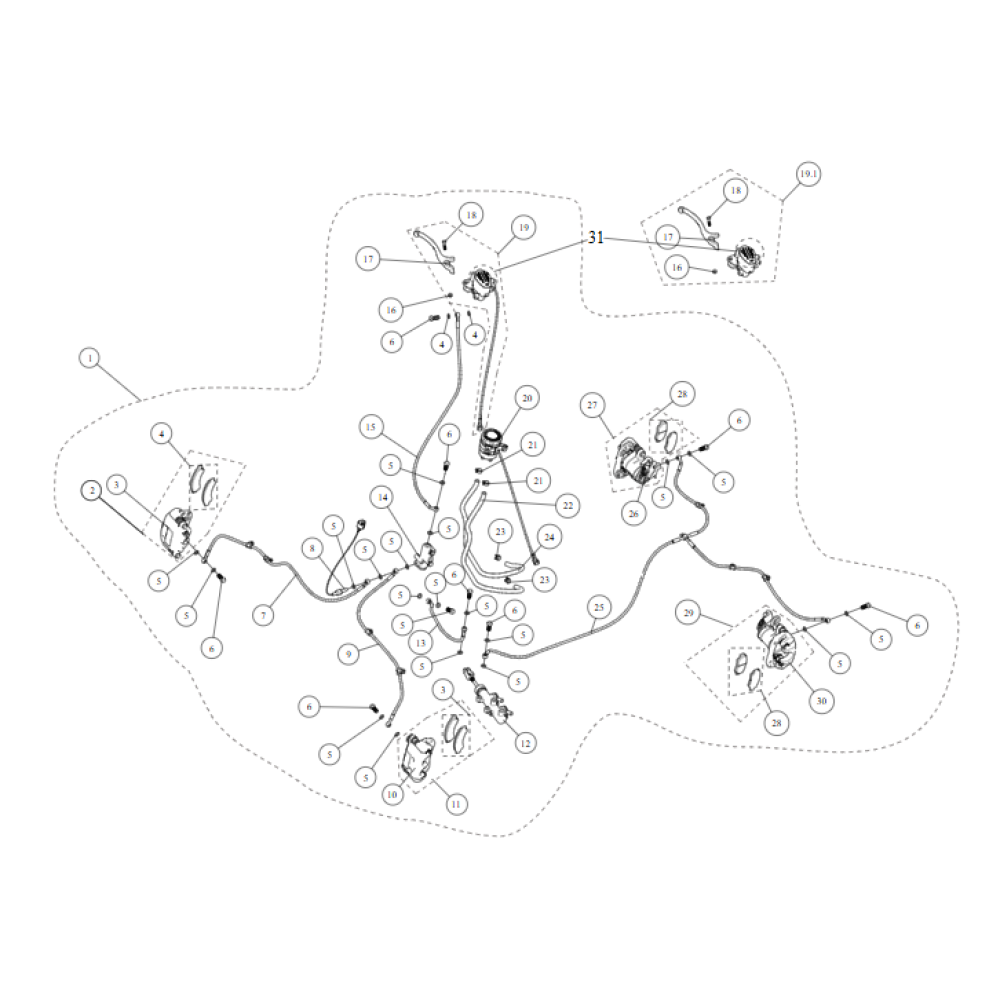 Супорт гальмівний (задній) (лівий) (без гальм.колодок) ATV SEGWAY SNARLER AT5L/AT6L (під 4 супорта)