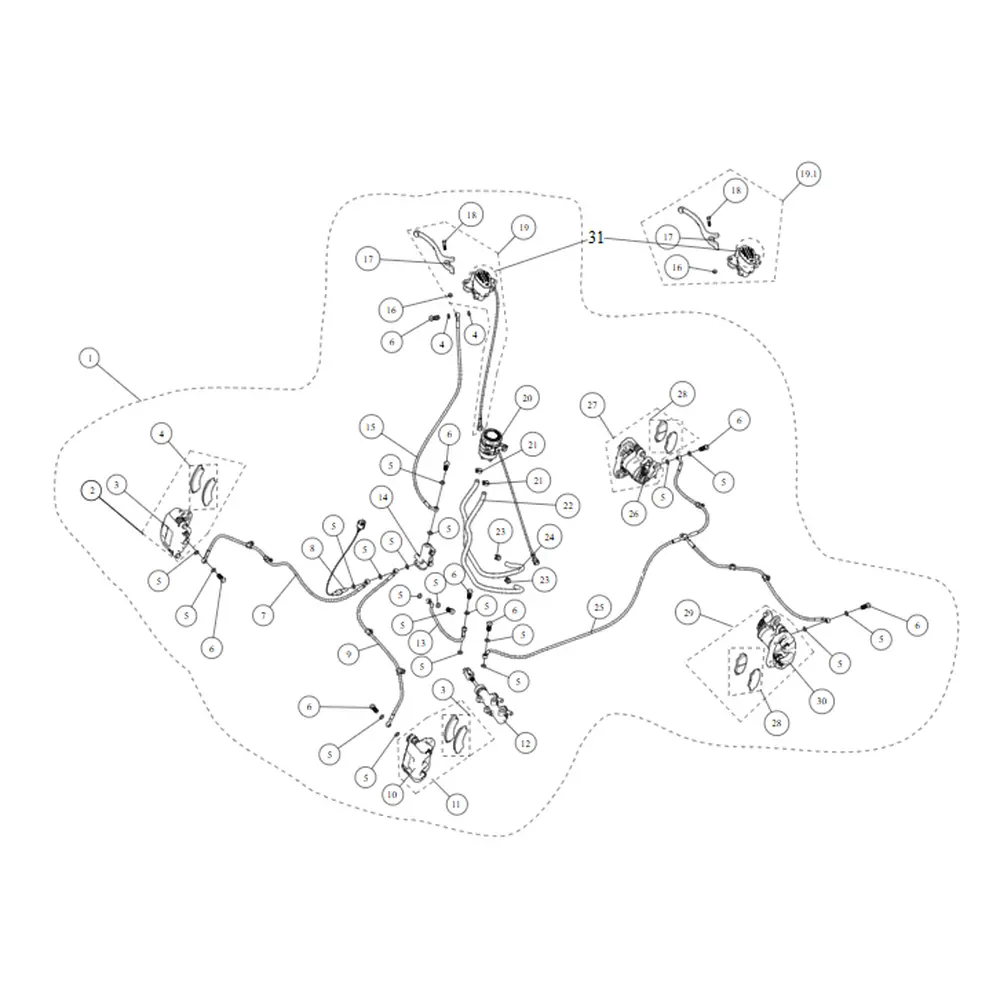Супорт гальмівний (задній) (лівий) (без гальм.колодок) ATV SEGWAY SNARLER AT5L/AT6L (під 4 супорта)