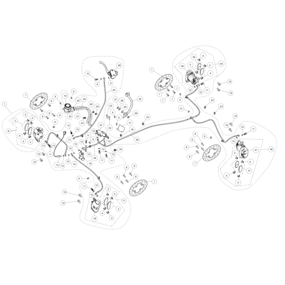 Супорт гальмівний (задній) (лівий) (без гальм.колодок) ATV SEGWAY SNARLER AT5L/AT6L (під 4 супорта)
