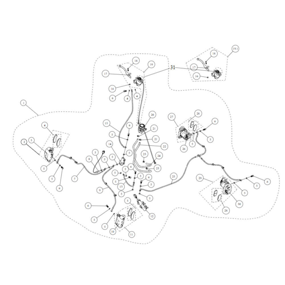 Супорт гальмівний (задній) (правий) ATV SEGWAY SNARLER AT5L/AT6L (під 4 супорта)
