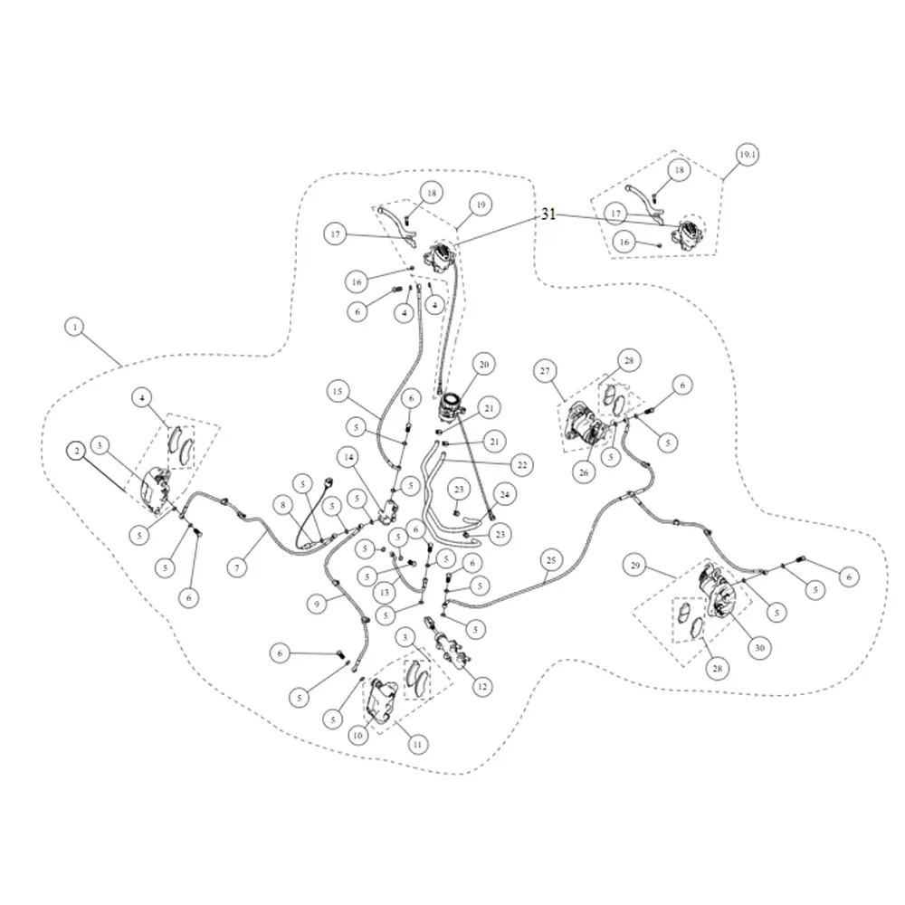 Супорт гальмівний (задній) (правий) ATV SEGWAY SNARLER AT5L/AT6L (під 4 супорта)
