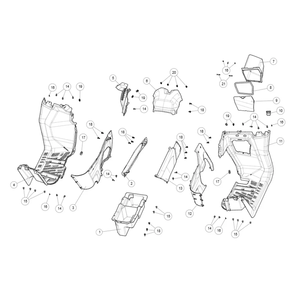 Пластик бічний центральний правий (верхня частина) (довга база) ATV SEGWAY SNARLER AT5L (чорний)