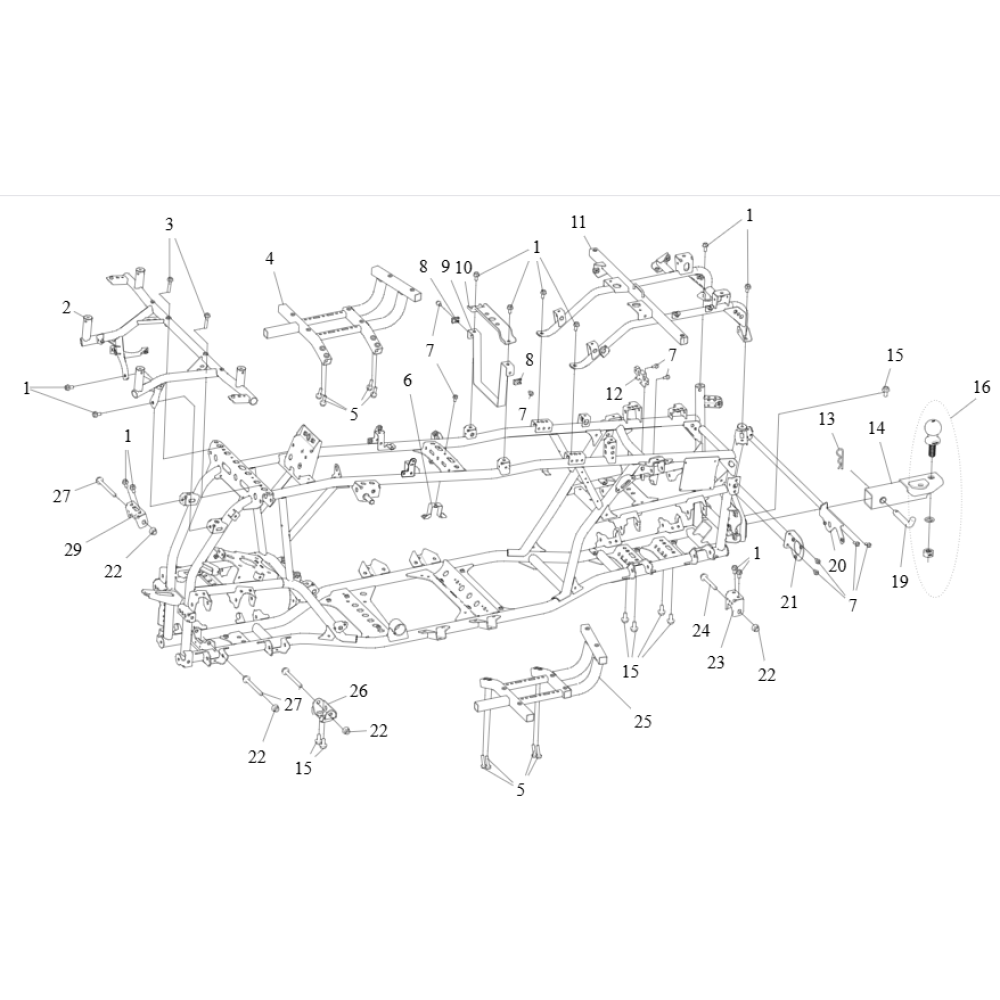 Металеве кріплення підніжки (права) ATV SEGWAY SNARLER AT5L