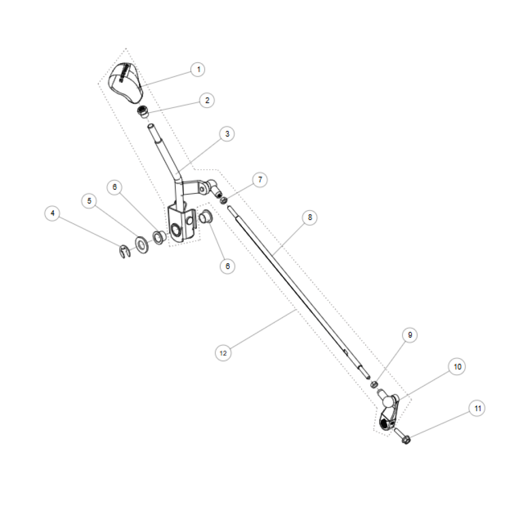 Важіль перемикання передач в зборі ATV SEGWAY SNARLER AT5L