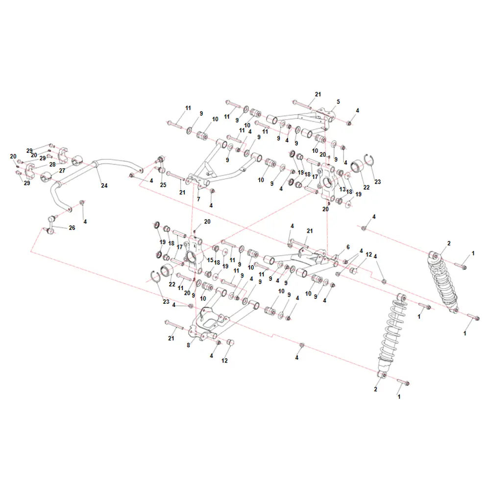 Амортизатор задній (підвищеної міцності) ATV SEGWAY SNARLER AT5L A10-D250030-0B0-00