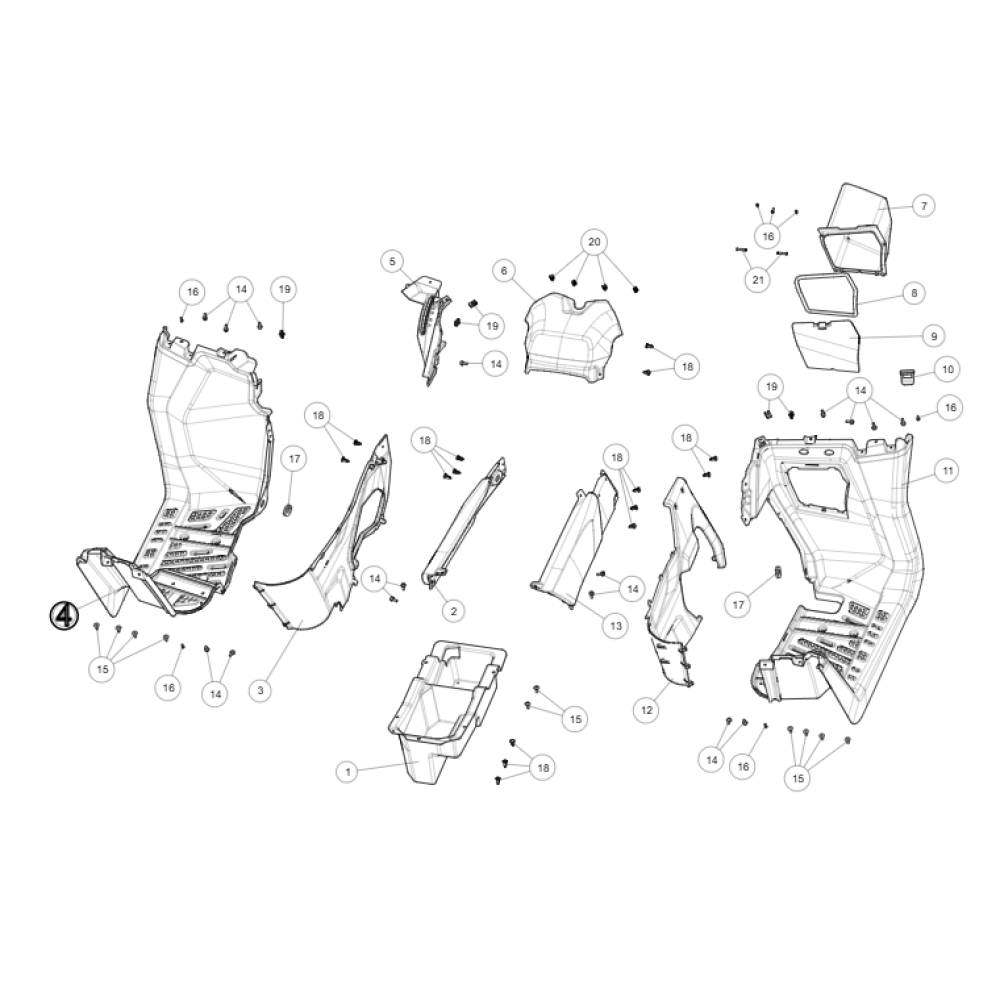 Підніжка водія (ліва) (пластик) ATV SEGWAY SNARLER AT5L