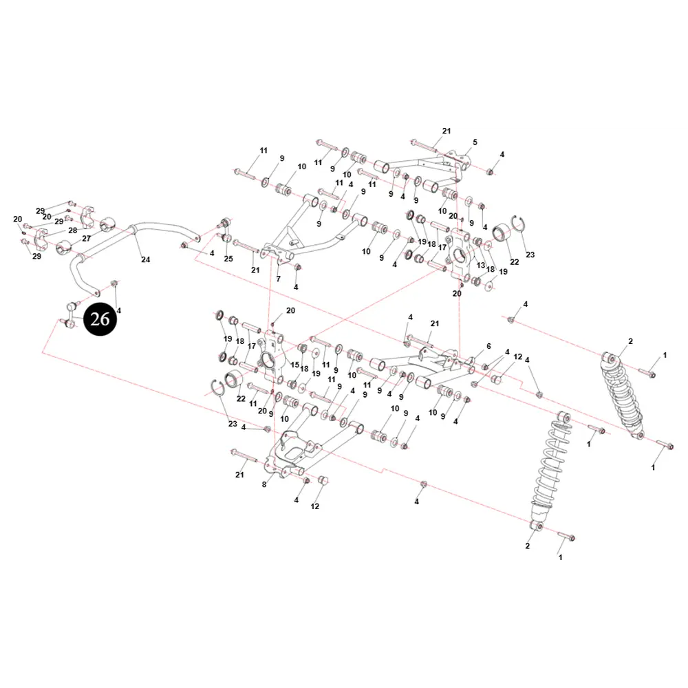 Стійка стабілізатора (задня права) ATV SEGWAY SNARLER AT5L