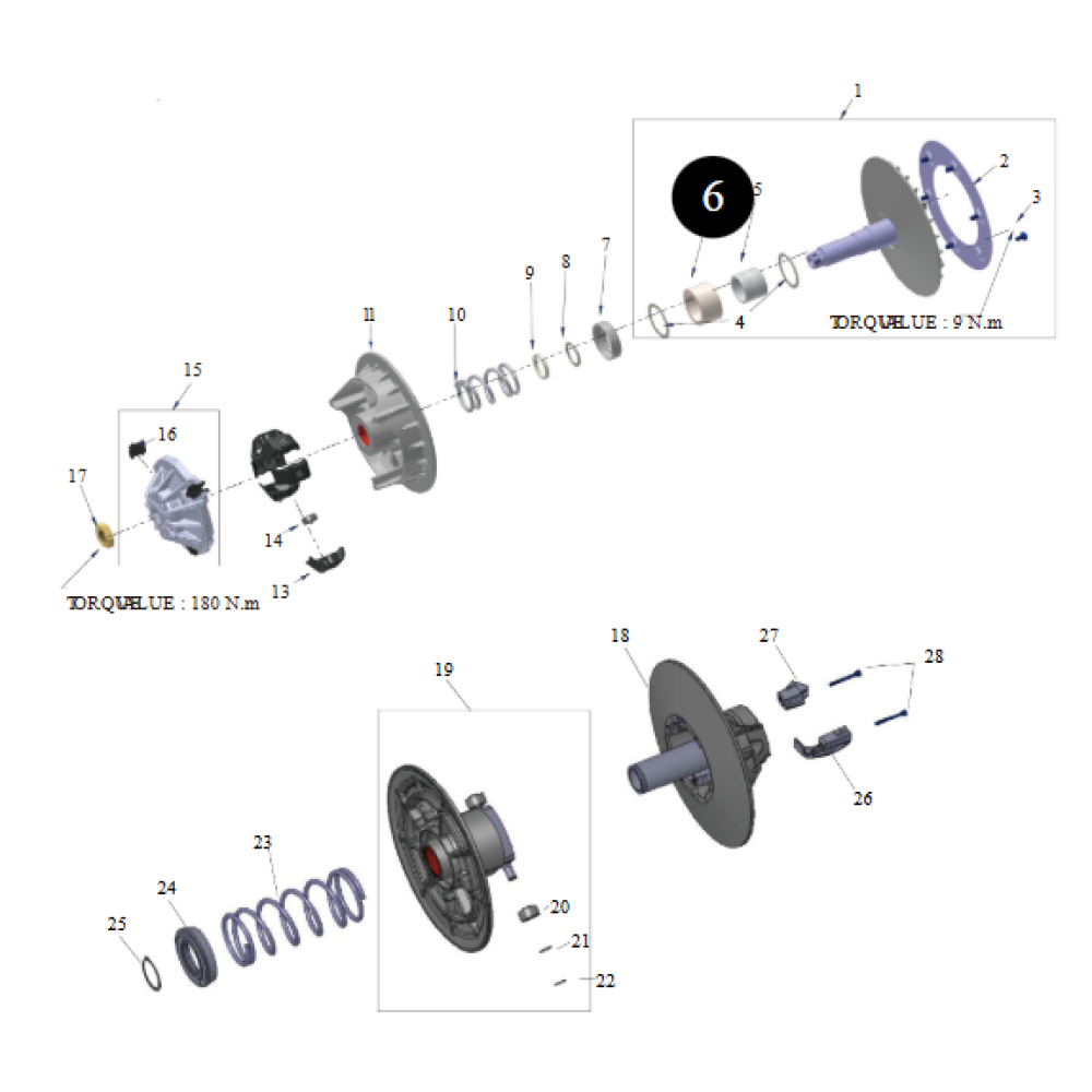 Підшипник голчастий (сепаратор) переднього варіатора ATV SEGWAY SNARLER AT6L