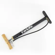 Насос ручний CarLife 38х500мм, деревяна ручка, адаптери