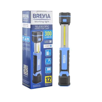 Ліхтар Brevia 3W COB 1W LED 300lm 2000mAh(11340)