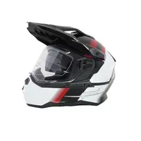 Шолом GEON 722 SHINY BLACK/WHITE-RED L