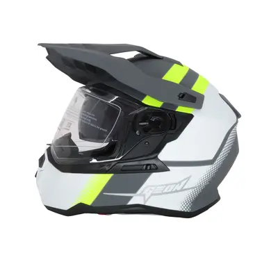 Шолом GEON 722 MATT DARK GREY/WHITE-YELLOW FLUO XXL (63-64)