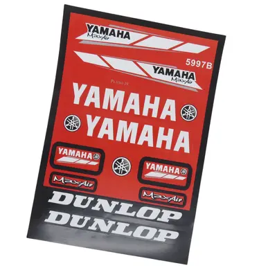 Наклейка YAMAHA червона Аркуш А4 (5997B)