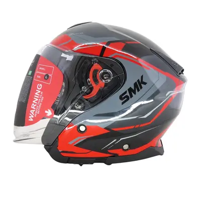 Шолом SMK GTJ-S01 GL236 GLOSS BLACK (RED/GREY) 590мм L
