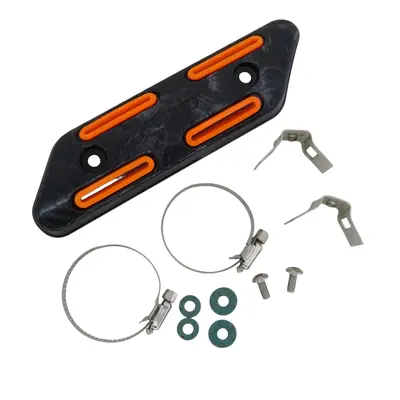 Накладка коліна глушника теплозахисна (чорний з помаранчевим)