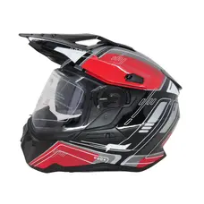 Шолом GEON 722 SHINY BLACK/WHITE-RED L (59-60)