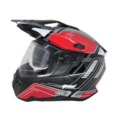 Шолом GEON 722 SHINY BLACK/WHITE-RED XS (53-54)