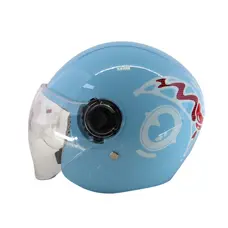 Шолом T68 Брова (синій) (дитячий/відкритий/біле скло) MotoTech