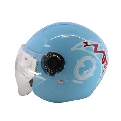 Шолом T68 Брова (синій) (дитячий/відкритий/біле скло) MotoTech