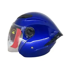 Шолом MT 606 (синій) (відкритий/біле скло+вбудовані окуляри)