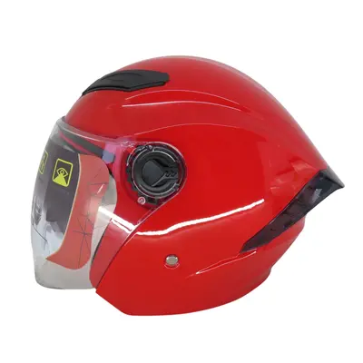 Шолом MT 606 (червоний) (відкритий/біле скло+вбудовані окуляри)