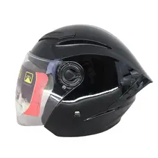 Шолом MT 606 (чорний) (відкритий/біле скло+вбудовані окуляри)