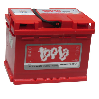 АКБ Topla 60 Ah/12V Energy Euro 60Ah 600A -+