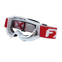 Окуляри FXR FB-1 (білий з червоним) (прозоре скло)