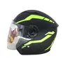 Шолом HF 223 (чорний з лаймовим J36Y) (відкритий/біле скло+вбудовані окуляри) L