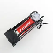 Насос ножний CarLife 55мм х 120 мм одноциліндрова з манометром та додатковими адаптерами, 10атм