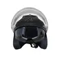 Шолом 858 (чорний глянцевий) (відкритий/біле скло+вбудовані окуляри)