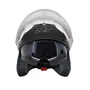 Шолом 858 (чорний матовий) (відкритий/біле скло+вбудовані окуляри)