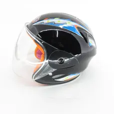 Шолом 906 (чорний) (дитячий відкритий/біле скло) MotoTech