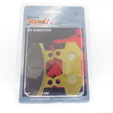 Колодки гальмівні (диск) 4T GY6 50-150 (RACE/STORM, під двопоршневий супорт, жовті) "YONGLI PRO"