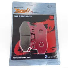 Колодки гальмівні (диск) 4T GY6 50-150 (RACE/STORM, під двопоршневий супорт, червоні) "YONGLI"