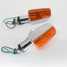 Поворот (міні стрілкоподібний) (хром, жовте скло) (mod.0127) "LDR"