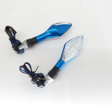 Поворот LED човник (15 LED, синій, біле скло) JS