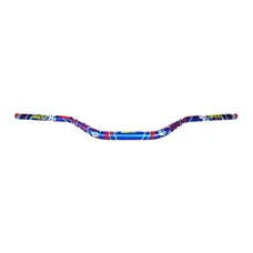 Руль алюмінієвий CNC 28 мм (синій-геометрія) "OTOM"