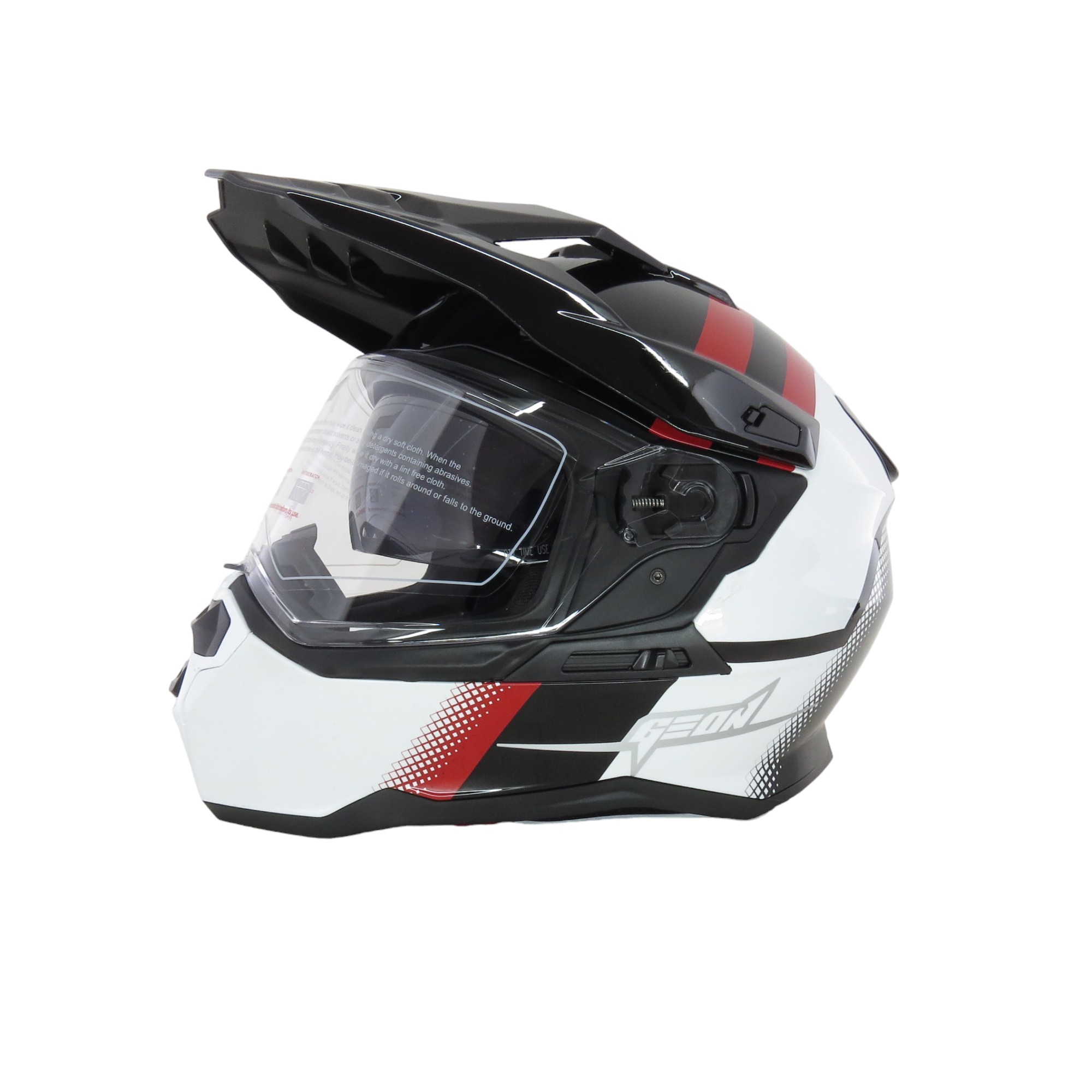 Шолом GEON 722 SHINY BLACK/WHITE-RED L в магазині Motomarket