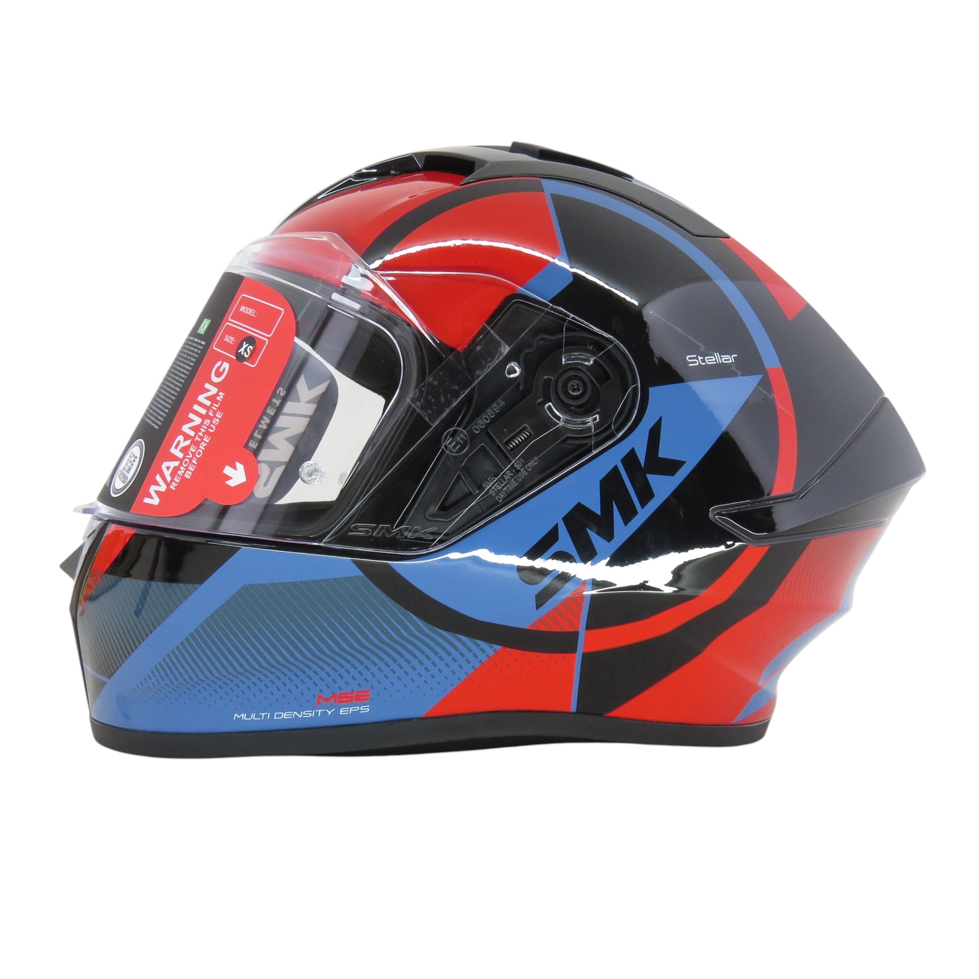 Шолом SMK STELLAR-S01 GL236 GLOSS BLACK (RED/BLUE) 620мм 2XL в