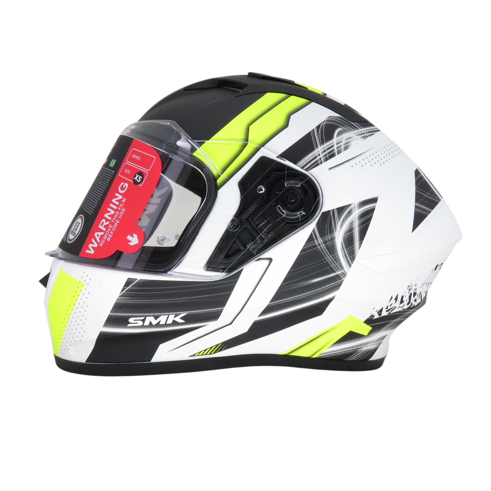 Шолом SMK STELLAR-S01 MA124 MATT WHITE (BLACK/YELLOW) 610мм XL в